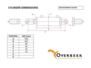 Hidráulica Ahlmann AZ45E - 4184871A - Lifting cylinder/Hubzylinder: foto 5