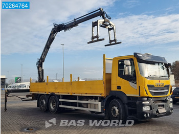 Camión caja abierta, Camión grúa Iveco Stralis 310 6X2 RHD! Atlas 135.2VE-A11 Crane Lift-lenkachse ACC Euro 6: foto 4