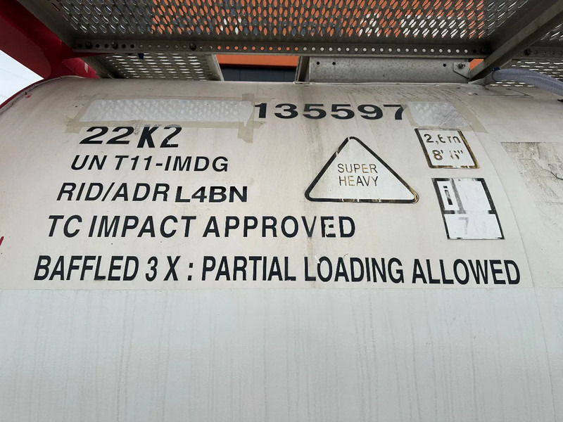 Tanque de almacenamiento para transporte de combustible SINGAMAS 20FT ISO, 26.000L/1-COMP/3 BAFFELS/3 manholes, 5Y: 08-2027, L4BN, T11: foto 13