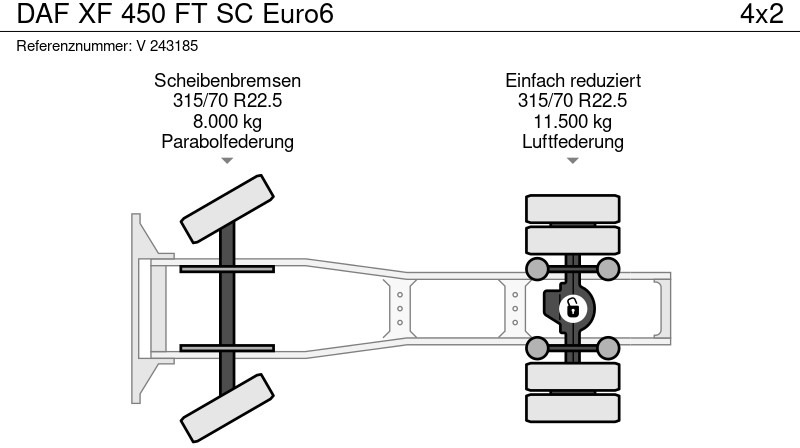 Cabeza tractora DAF XF 450 FT SC Euro6: foto 9