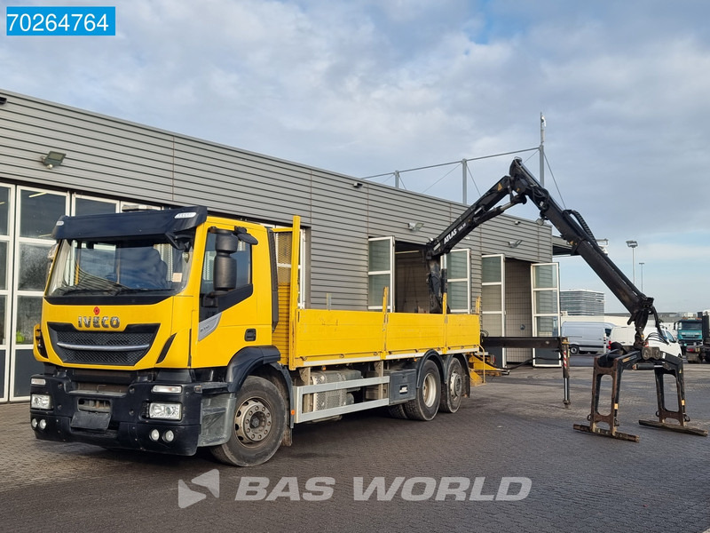 Camión caja abierta, Camión grúa Iveco Stralis 310 6X2 RHD! Atlas 135.2VE-A11 Crane Lift-lenkachse ACC Euro 6: foto 9