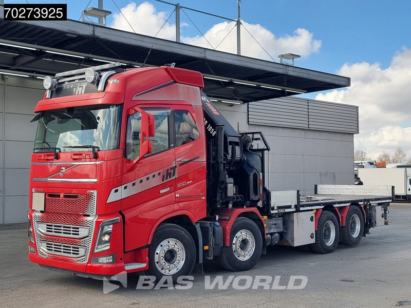 Camión caja abierta, Camión grúa Volvo FH16 650 8X4 Hiab X-HIPRO 1058EP-6 Kran Crane ADR Lift+Lenkachse Euro 6: foto 14